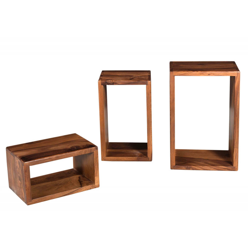 Toronto 3 Piece Wall Shelf Set, Walnut