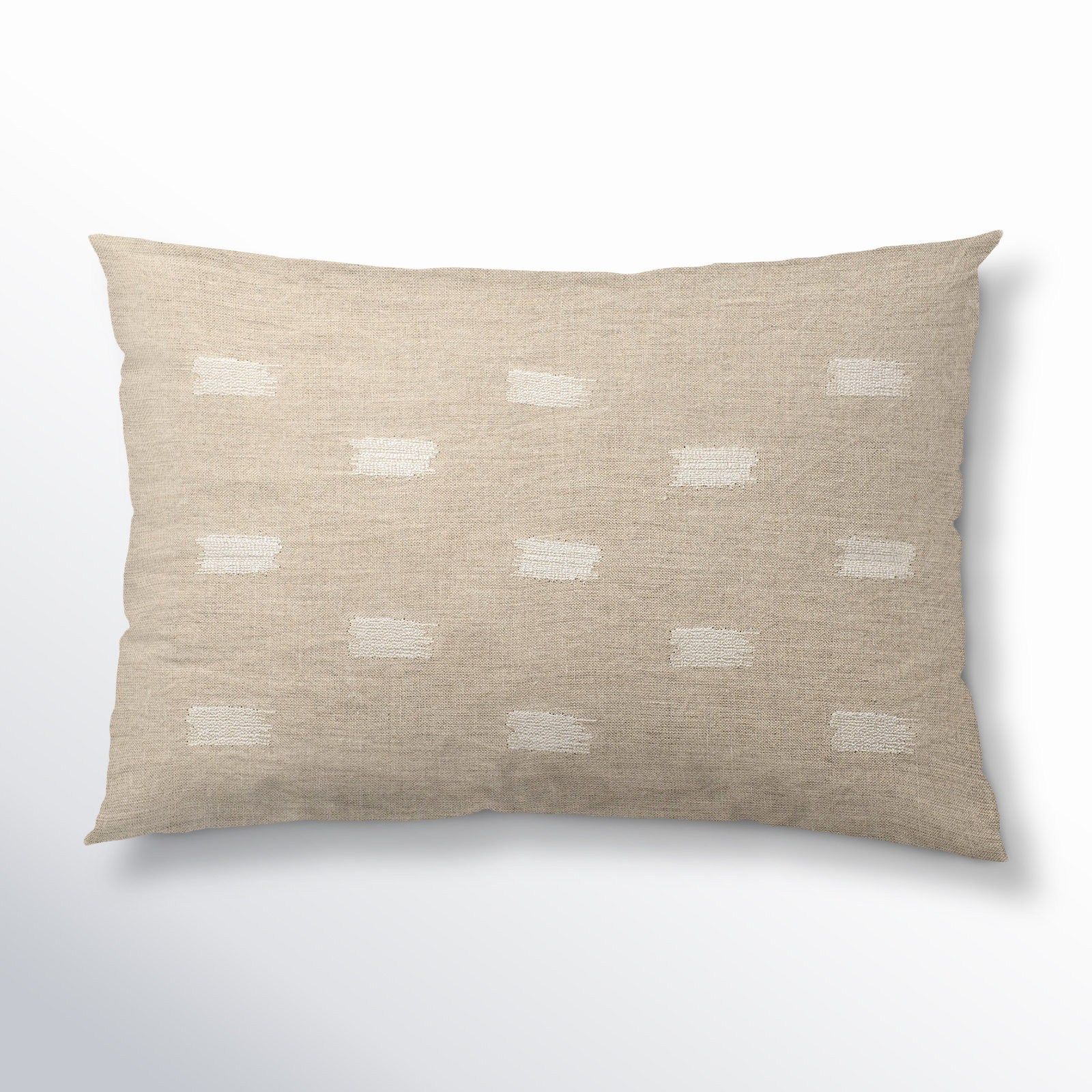 Sicily Embroidered Cotton Pillow Cover, Height(13") x Width(21")