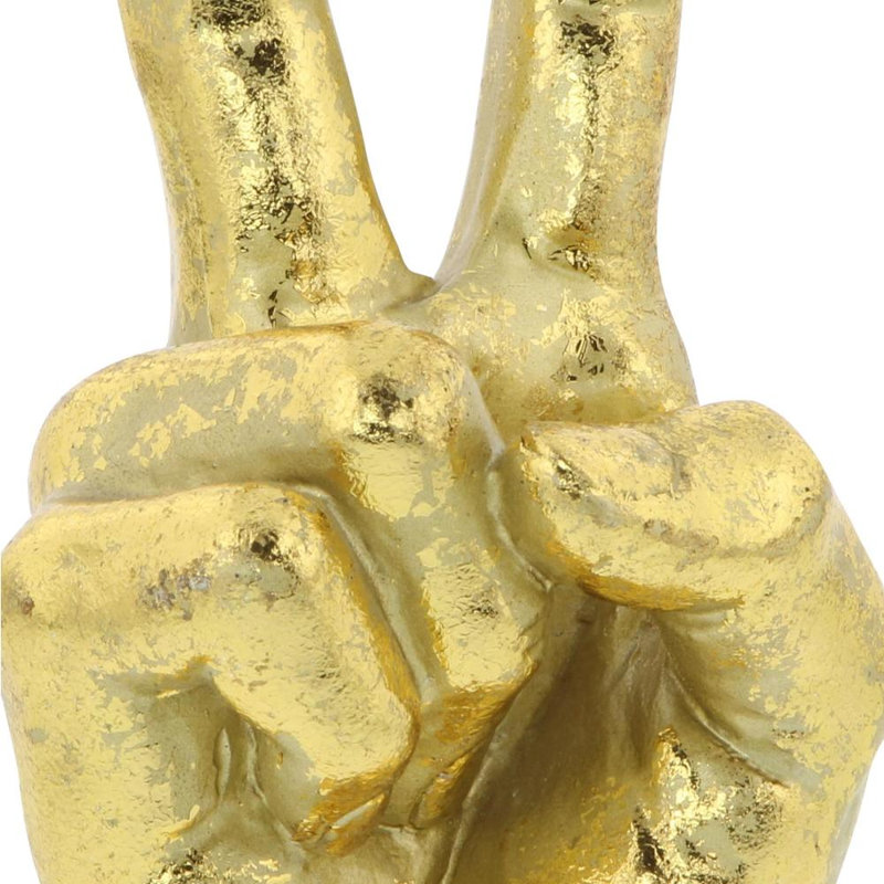 Ensemble de 3 sculptures décoratives en argent et en polystone H 7 po, 7 po et H 6 po, Or