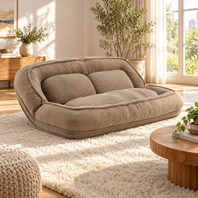 Canapé-lit convertible moderne en peluche avec dossier réglable, canapé-lit rembourré pour salon