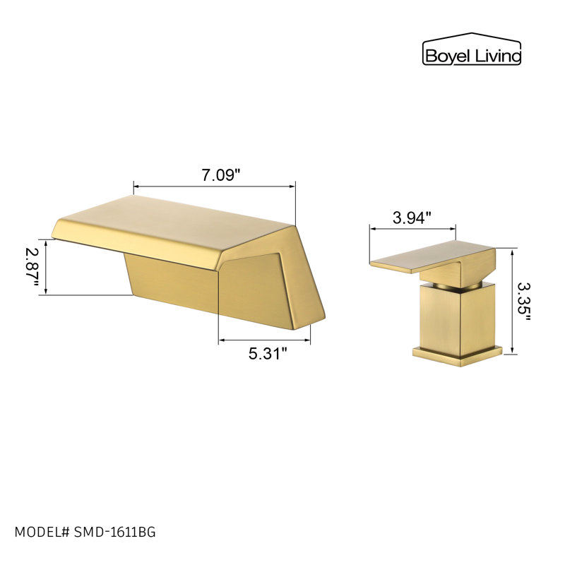 Widespread Single-handle Bathroom Faucet, Gold