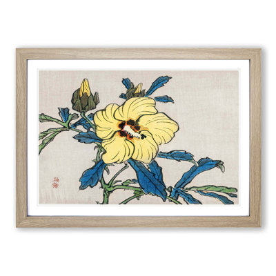 Yellow Hibiscus Flower by Kono Bairei - Picture Frame Painting Print