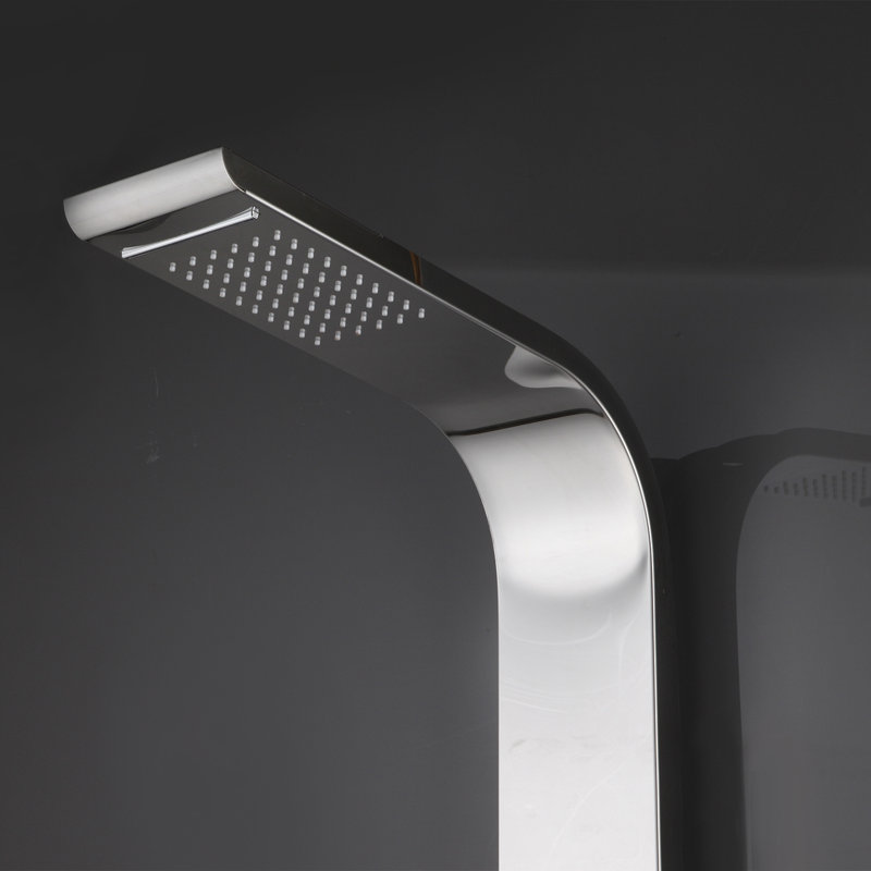 Panneau de douche 60,23 po avec pomme de douche fixe Jaida, Nickel brossé