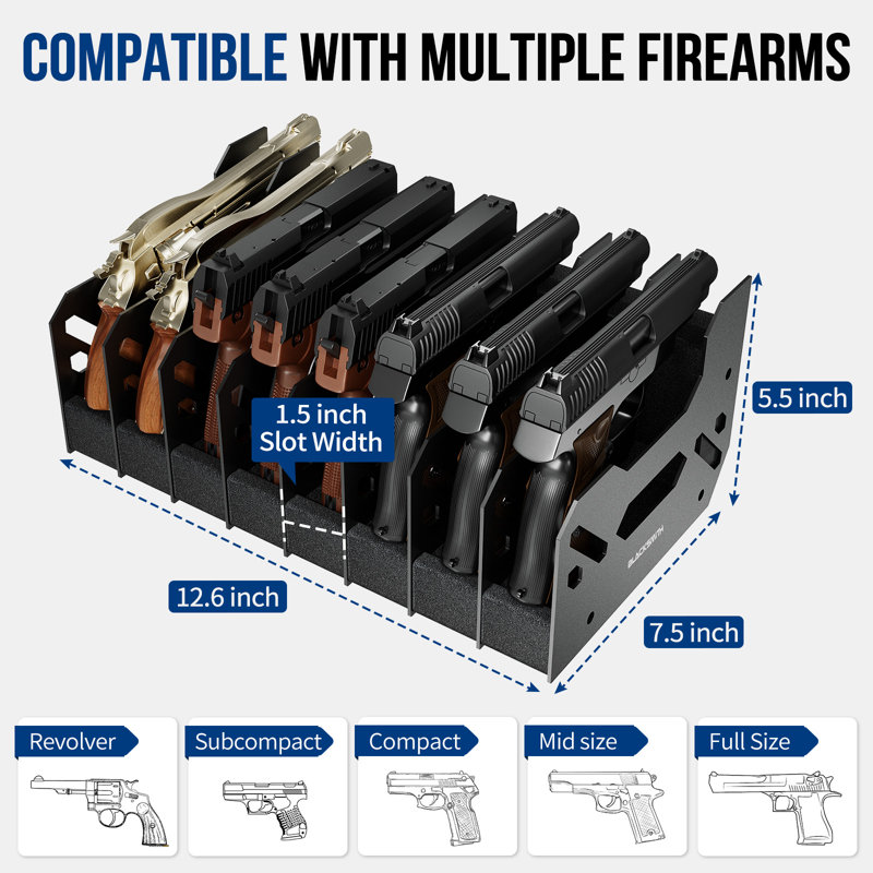 Le porte-pistolet peut contenir 8 pistolets
