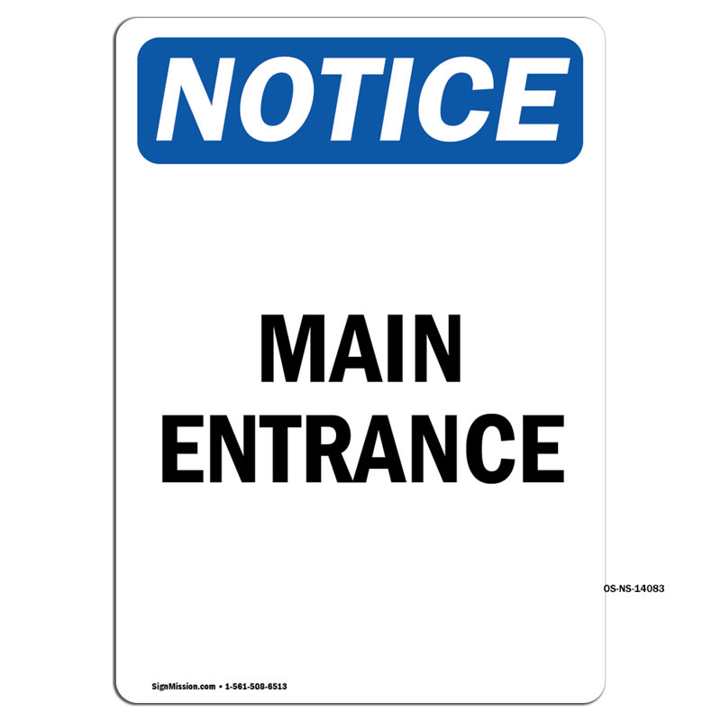 Enseigne d'entrée principale
