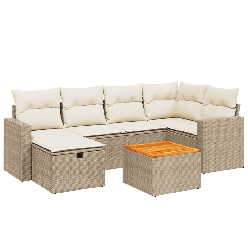 Ensemble de canapé de patio Vidaxl - beige, blanc crème