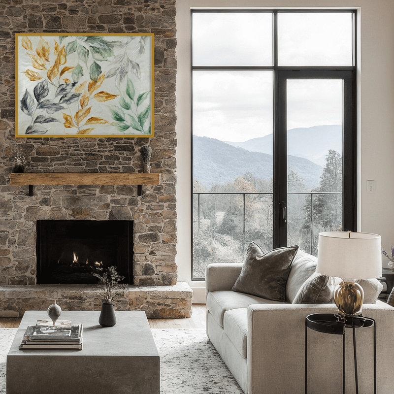 Nature Inspired "Muted Radiance" Canvas Wall Art By , 12" H x 16" W, Framed Print, Black