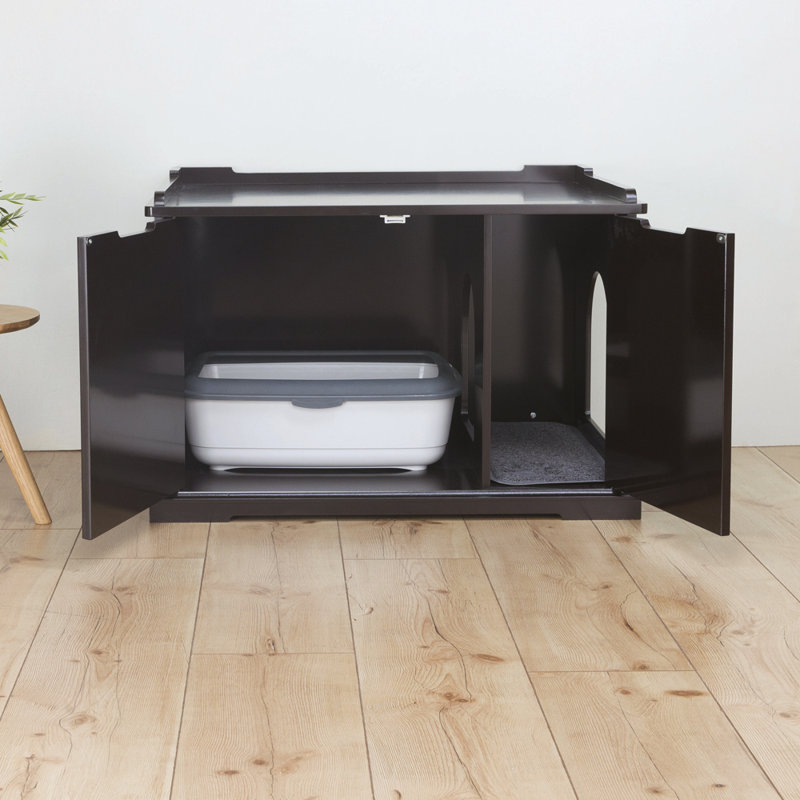 TRIXIE XL Furniture Style Litter Box Enclosure and Pet Home, Hidden Cat Litter Box, Brun