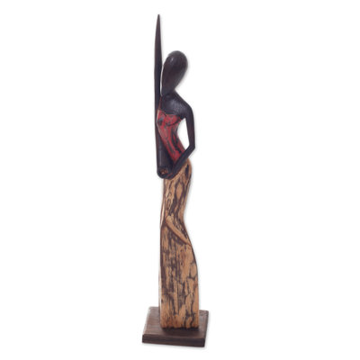 Artisan of Woman with Didgeridoo Statue