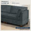 Ensemble de canapé modulaire en chenille gris 8 pièces avec fauteuils d'angle sans accoudoirs et repose-pieds