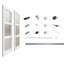 Portes pliantes 36 po x 80 po (porte de garde-robe double 18 po x 80 po) Porte de garde-robe en verre givré 3-Lite avec trousse de quincaillerie, portes intérieures pliantes pré-assemblées pour garde-manger / avec surface en PVC, qualité de fabrication solide et installation facile-119770005-119770004