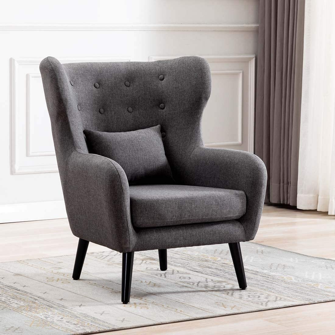 Silver wingback deals chair