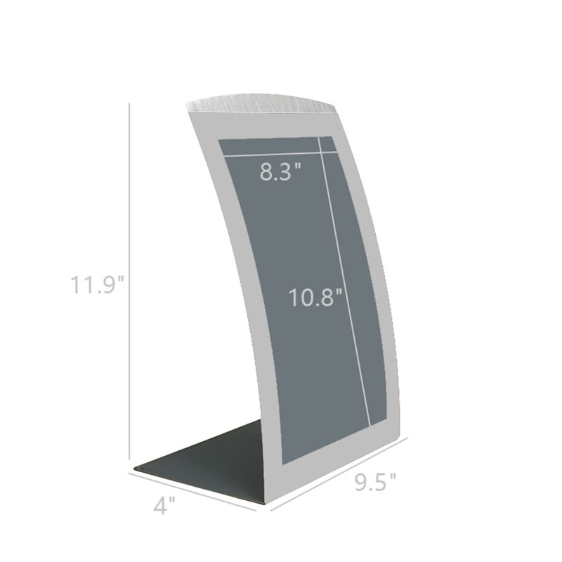 Livie 8.5 x 11 Sign Holder Portrait Vertical Picture Frame for Tabletop, with Magnetic Lens, Curved