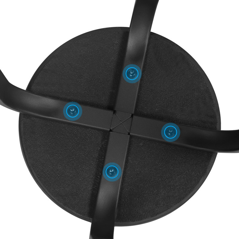 Meenah Steel Accent Stool, Black