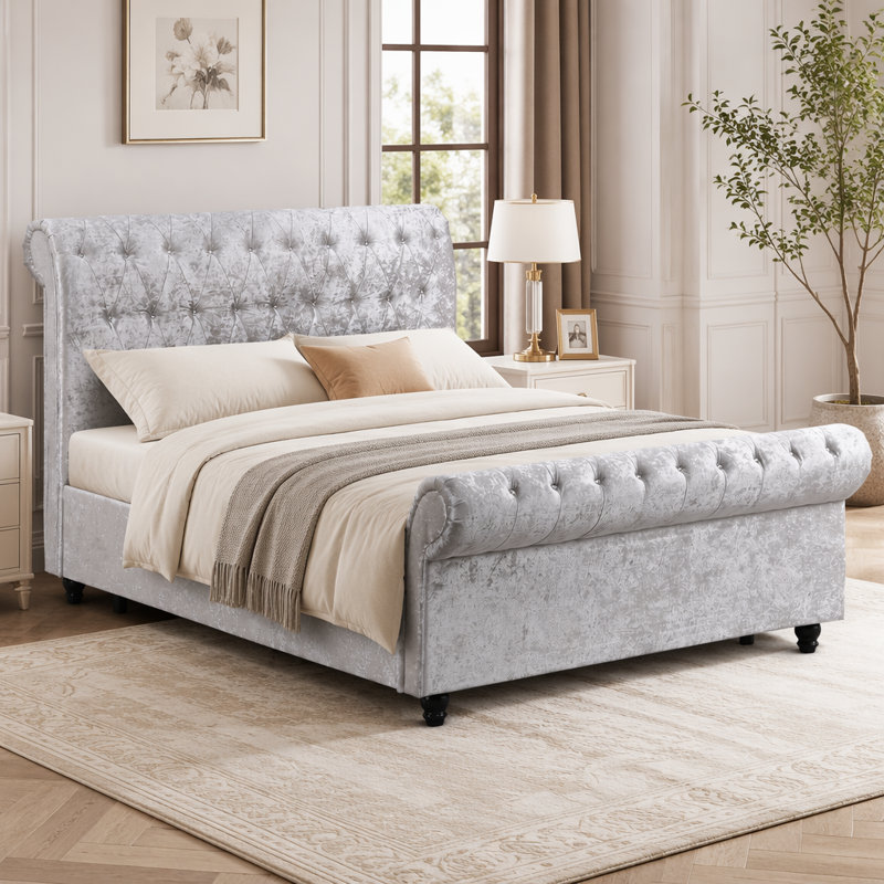 Grand lit de rangement tapissier Hartfried