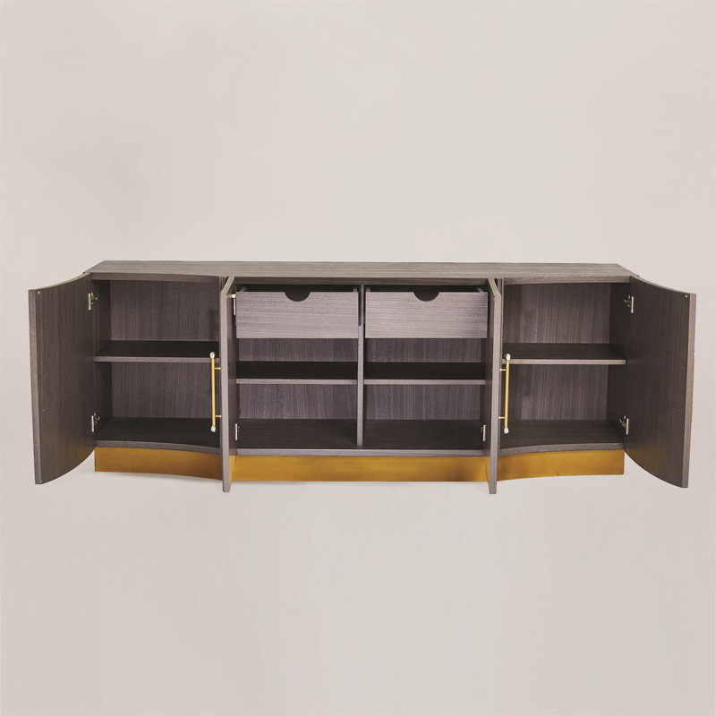 Gray Walnut Traditional Cabinet with Adjustable Shelving