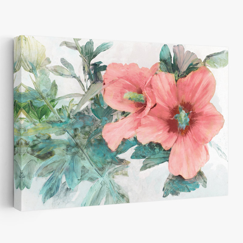 Plantes, fleurs, fleur tropique II, art mural, H 24 po x l 36 po