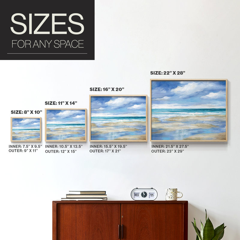 Washy Coast I -Framed Print - Restickable, Naturel, H 22 po x l 28 po
