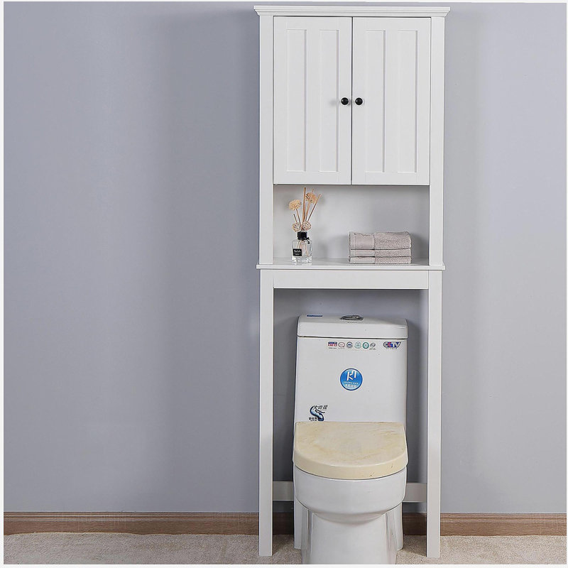 Armoire de rangement pour salle de bain en bois au-dessus de la toilette avec tablette réglable 23,62 po x 7,72 po x 67,32 po