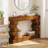 Geometric Block Stacked Wood Console Table