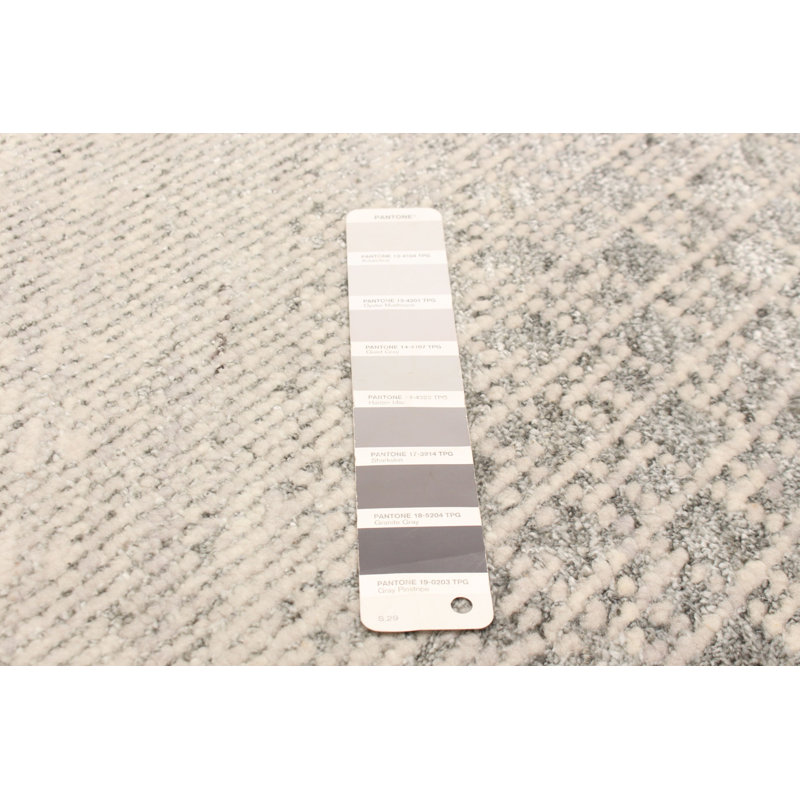 Tapis gris ombre en soie 6 pi 3 po x 9 pi 0 po