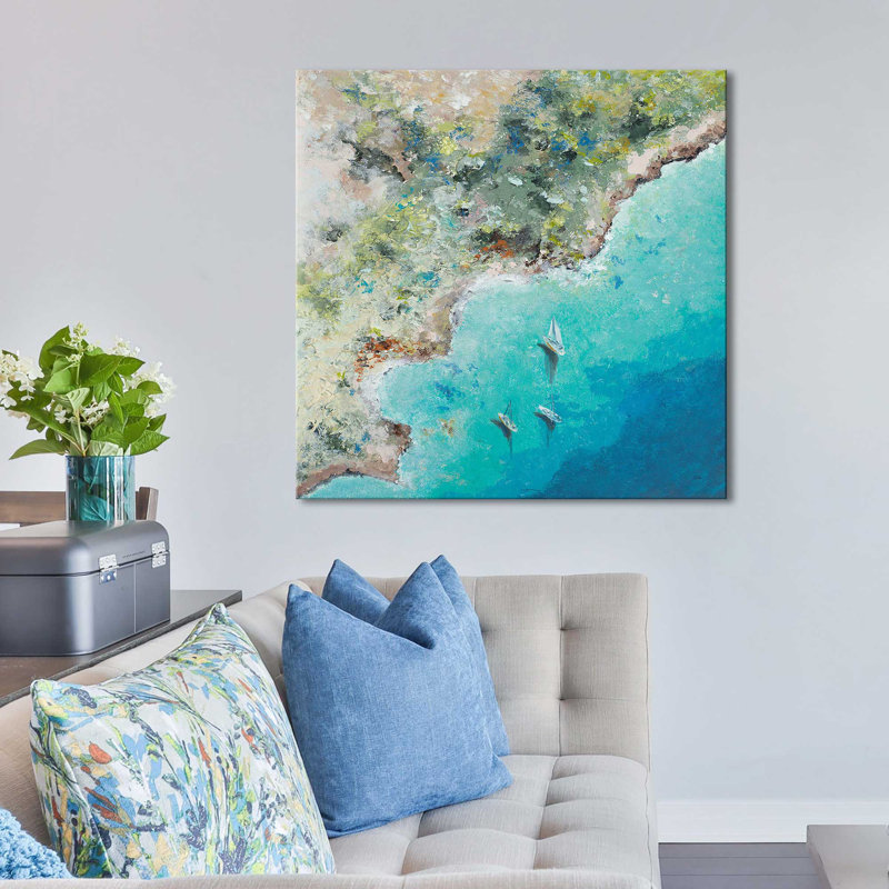 «Playa Escondida From Above (Square)» par Patricia Pinto, reproduction, Toile tendue, H 28 po x l 28 po x P 1,5 po