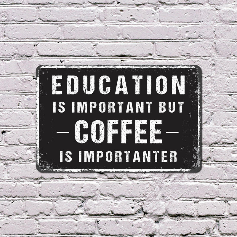 Plaque en plastique 13 po x 20 po Coffee Lover, H 13 po x l 20 po x P 0,1 po
