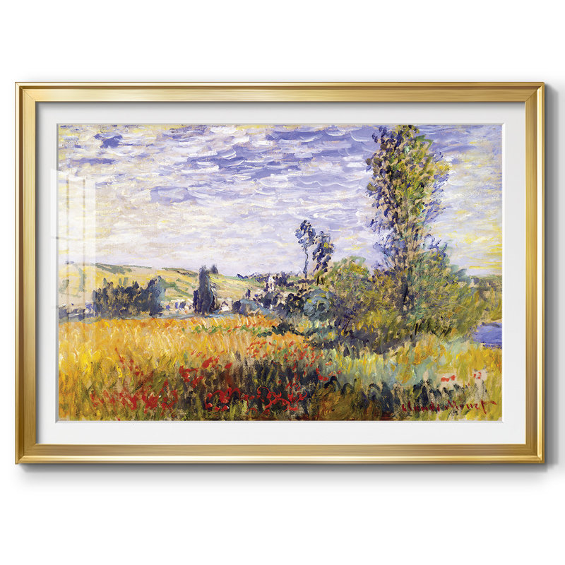 «Vethueil» encadré sur papier par Claude Monet, H 15 po x l 21 po x P 1,5 po, Or