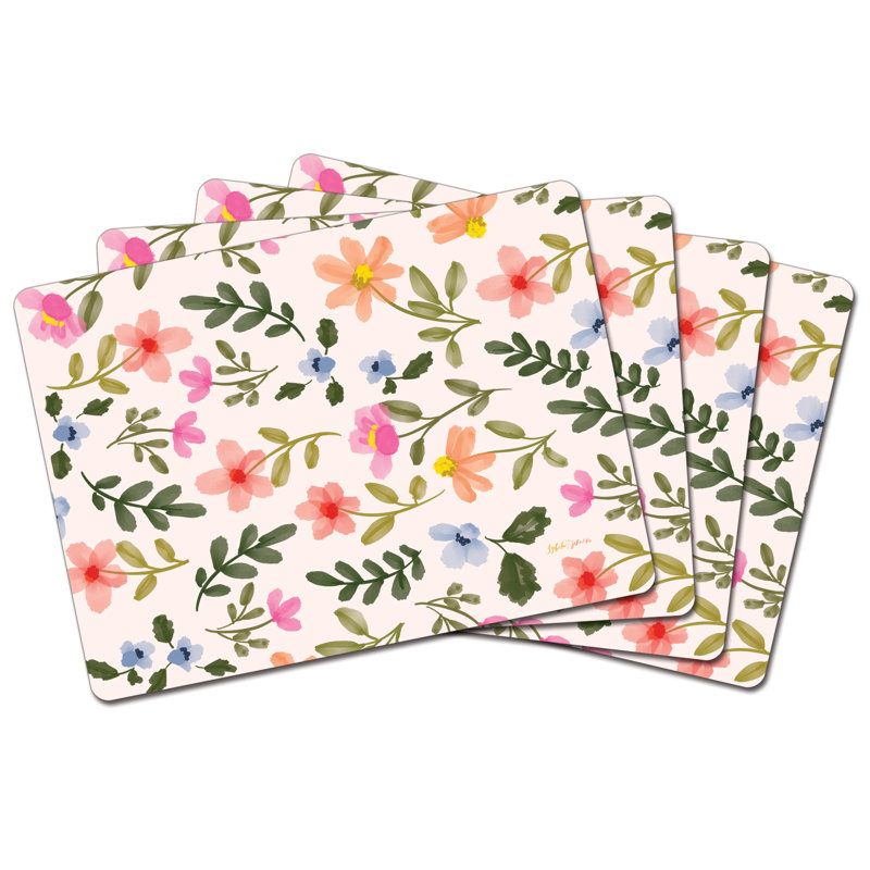 Paquet de 4 napperons décoratifs de qualité supérieure Watercolor Florals, Floral multicolore