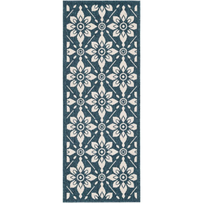 Tapis d'extérieur noir / bleu Aucun