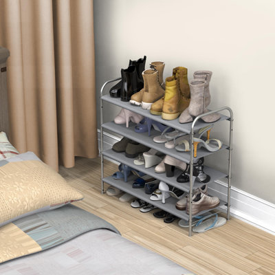 Simple Houseware Shoe Rack Storage Organizer,( Grey/4-Tier )