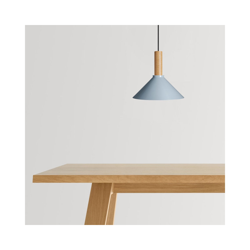 Emblem 1 - Light Pendant, 12" H x 14" W x 14" D, White Oak, Gray Blue