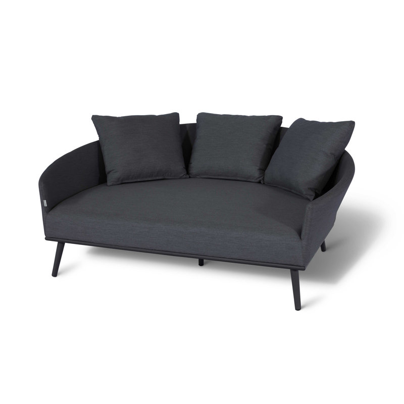 Faynett Outdoor Fabric Ark Daybed, Charcoal, Black