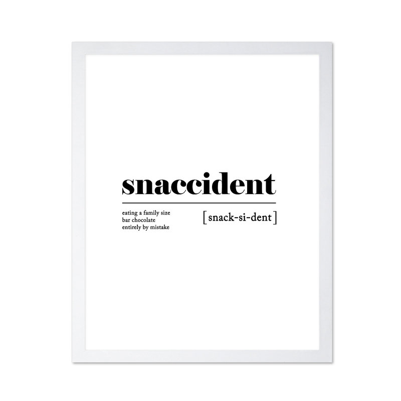 Définition de «Snaccident», 12"H x 16"W, Poster, Brown Framed