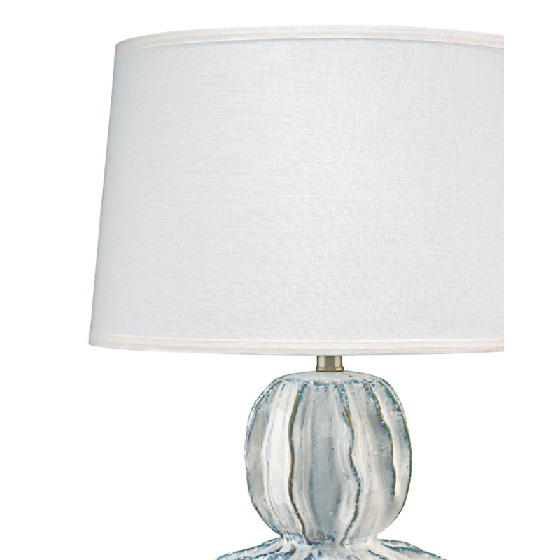 White Reactive Glaze Ceramic Coastal Table Lamp