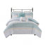 Ensemble d'édredon en tissu gaufré 5 pièces double / grand avec coussins décoratifs, hypoallergénique et antimicrobien pour l'élégance et le confort-119744201-138426049