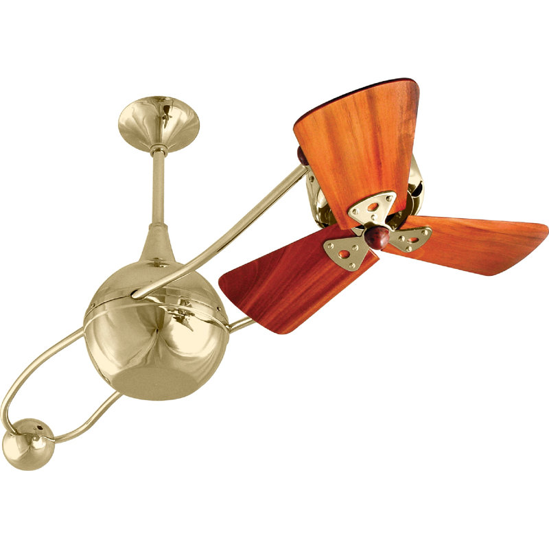 44" Brisa 2000 3 Wooden Blade Rotational Ceiling Fan, No, Black