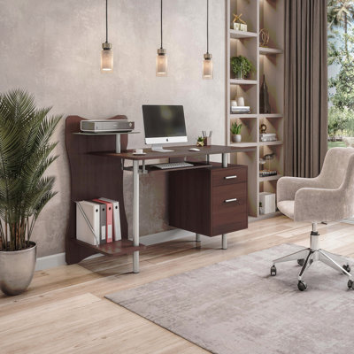 Bureau d'ordinateur élégant avec rangement