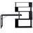Home Office Computer Desk L-Shaped Corner Table, Rotating Computer Table With 5-Tier Bookshelf, Four Installation Methods, Lockable Casters (Black)