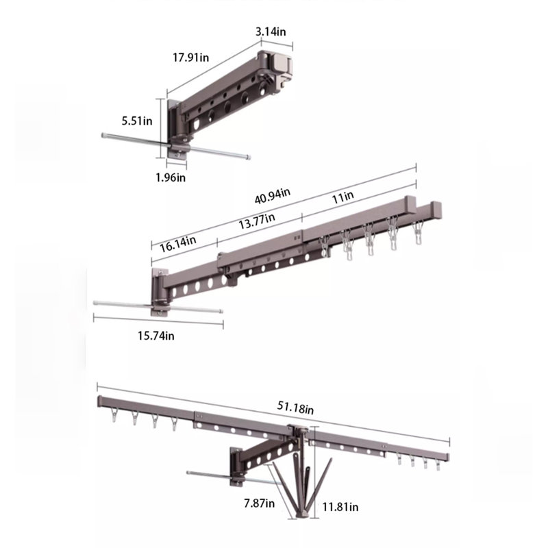 Portant pliant rétractable Spacemaster Pro