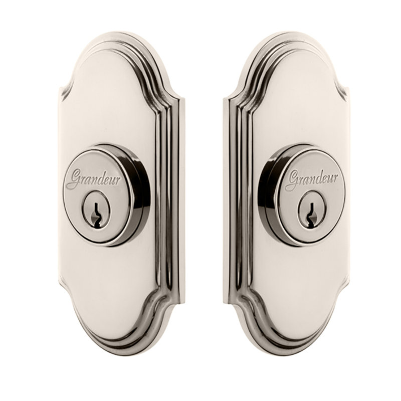 Arc Double Cylinder Deadbolt, 2.375", Polished Nickel
