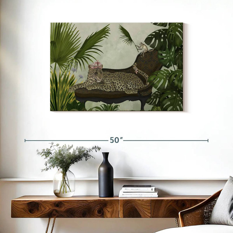 Brampt Leopard Chaise Longue, 24" H x 36" W