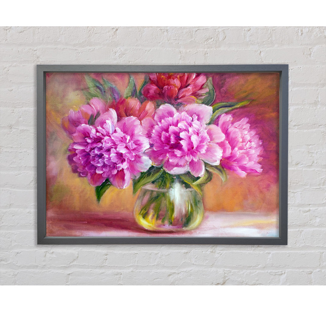 The Pink Blossom Vase Of Flowers Beauty - Single Picture Frame Kunstdrucke auf Leinwand