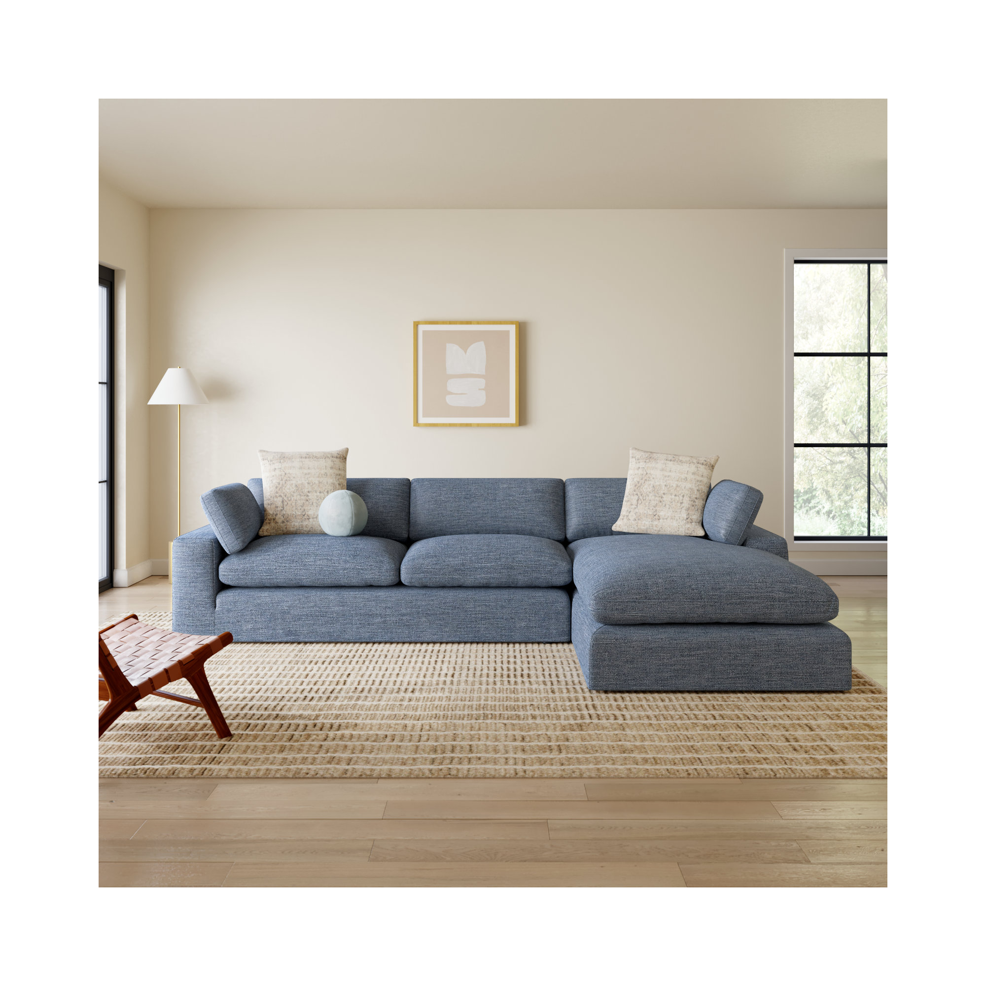 Asher 2 - Piece Upholstered Chaise Sectional , Right Hand Facing, Brent Dark Gray Performance Chenille