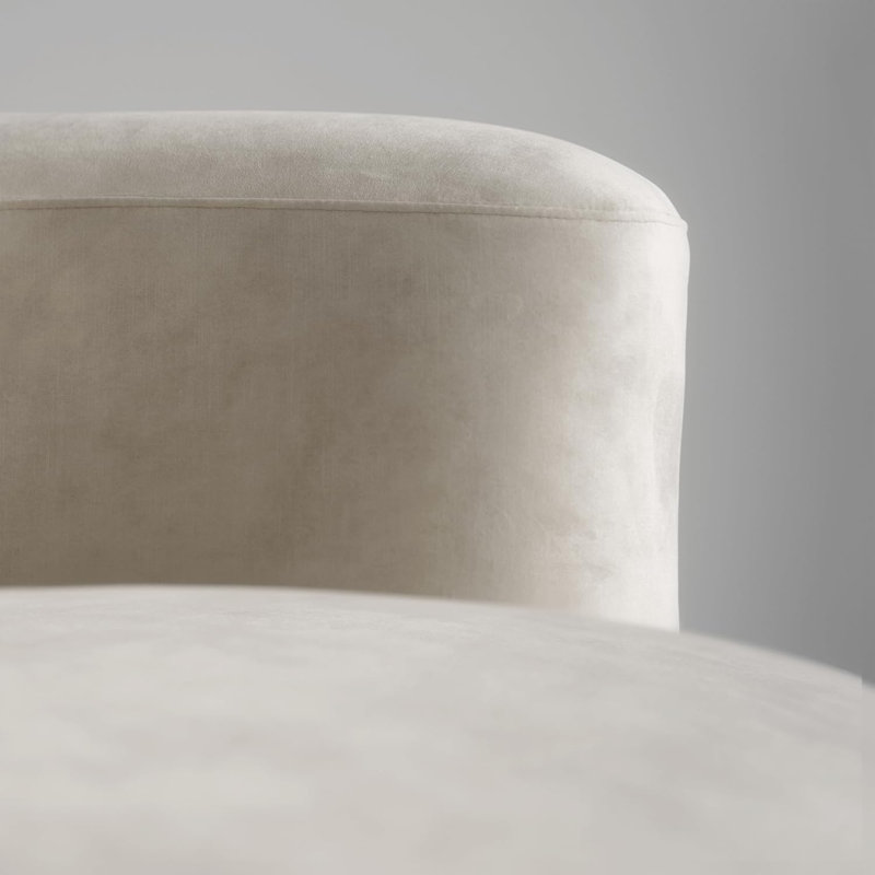 Fauteuil d'appoint à dossier courbé en velours, Cream, 2 Pack