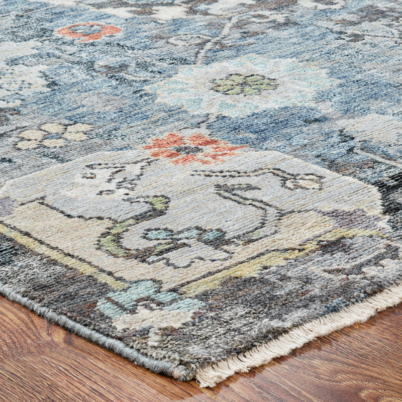 Heritage Bloom Hand Knotted Area Rug, Rectangle 8' x 10'