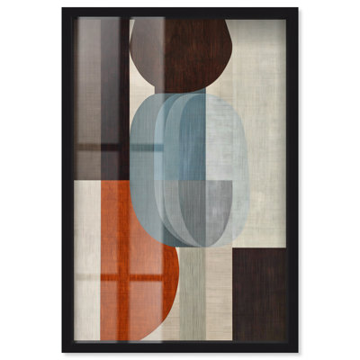 Décoration murale de bureau « Echo II » de style Midcentury, cadre noir, 48 x 72 cm, par Art Remedy