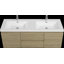 Meuble-lavabo mural avec lavabo, meuble de rangement flottant pour salle de bain avec lavabos doubles en résine