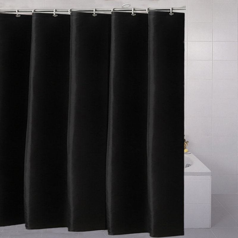 Mashiyat Shower Curtain with Hooks Included, Black