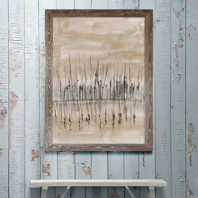 « marshline reflection ii »-image, reproduction d’art, H 44 po x l 32 po x P 1,25 po, Toile avec cadre noir, Pas de tapis
